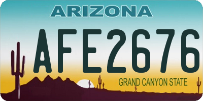 AZ license plate AFE2676