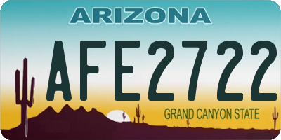 AZ license plate AFE2722