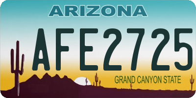 AZ license plate AFE2725