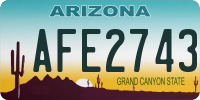 AZ license plate AFE2743