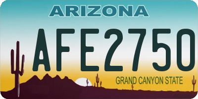 AZ license plate AFE2750