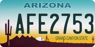 AZ license plate AFE2753