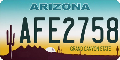 AZ license plate AFE2758