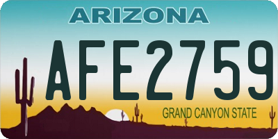 AZ license plate AFE2759
