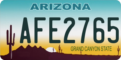 AZ license plate AFE2765