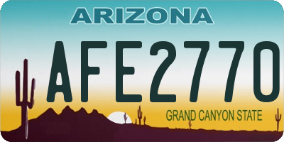 AZ license plate AFE2770