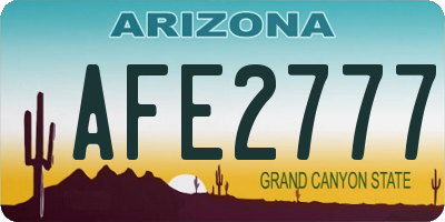 AZ license plate AFE2777