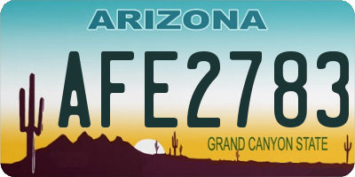 AZ license plate AFE2783