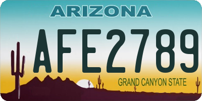AZ license plate AFE2789