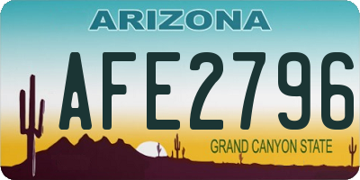 AZ license plate AFE2796