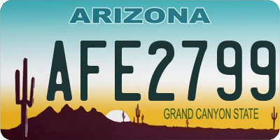 AZ license plate AFE2799