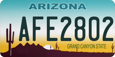 AZ license plate AFE2802