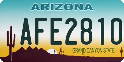 AZ license plate AFE2810