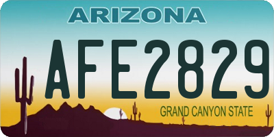 AZ license plate AFE2829