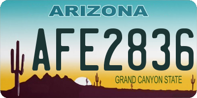 AZ license plate AFE2836