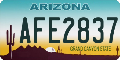 AZ license plate AFE2837