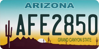 AZ license plate AFE2850