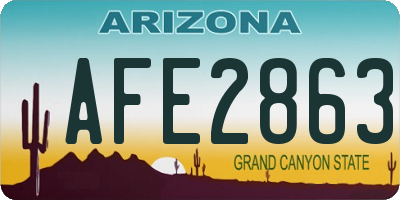 AZ license plate AFE2863