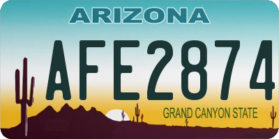 AZ license plate AFE2874