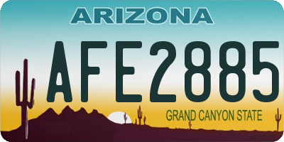AZ license plate AFE2885