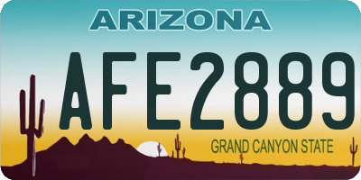AZ license plate AFE2889