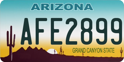 AZ license plate AFE2899