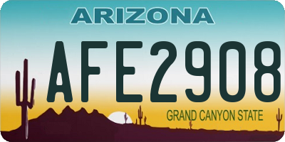 AZ license plate AFE2908