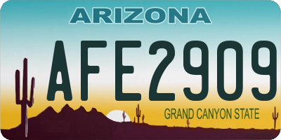 AZ license plate AFE2909