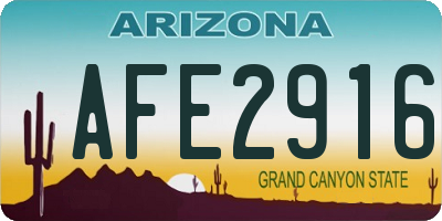 AZ license plate AFE2916