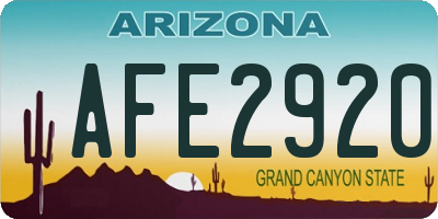 AZ license plate AFE2920