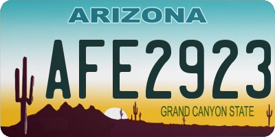 AZ license plate AFE2923