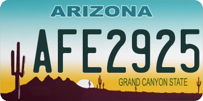 AZ license plate AFE2925