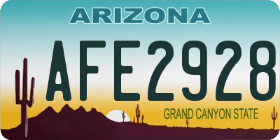 AZ license plate AFE2928