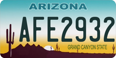 AZ license plate AFE2932