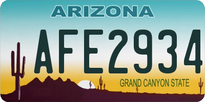 AZ license plate AFE2934