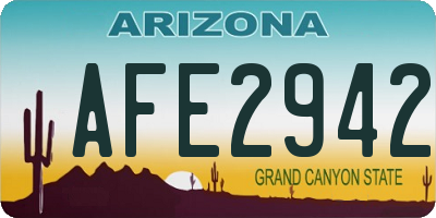 AZ license plate AFE2942