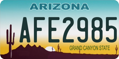 AZ license plate AFE2985