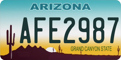 AZ license plate AFE2987