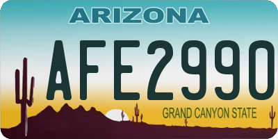 AZ license plate AFE2990