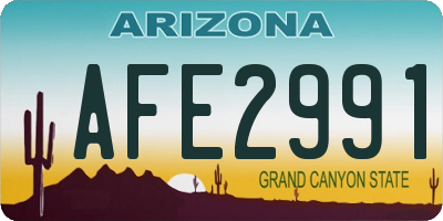 AZ license plate AFE2991