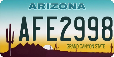 AZ license plate AFE2998