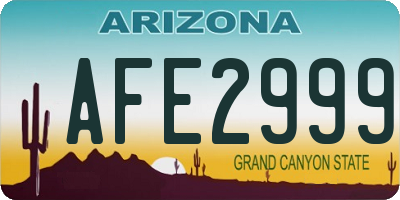 AZ license plate AFE2999