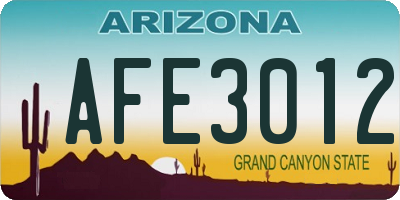 AZ license plate AFE3012