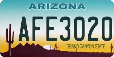 AZ license plate AFE3020