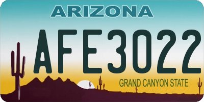 AZ license plate AFE3022