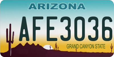 AZ license plate AFE3036