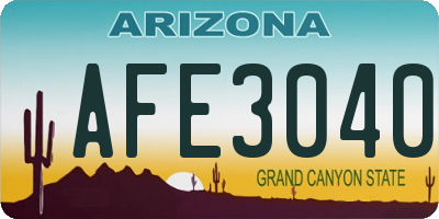 AZ license plate AFE3040