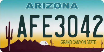 AZ license plate AFE3042
