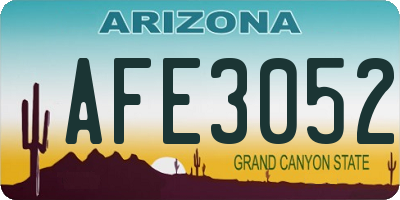 AZ license plate AFE3052