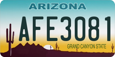 AZ license plate AFE3081